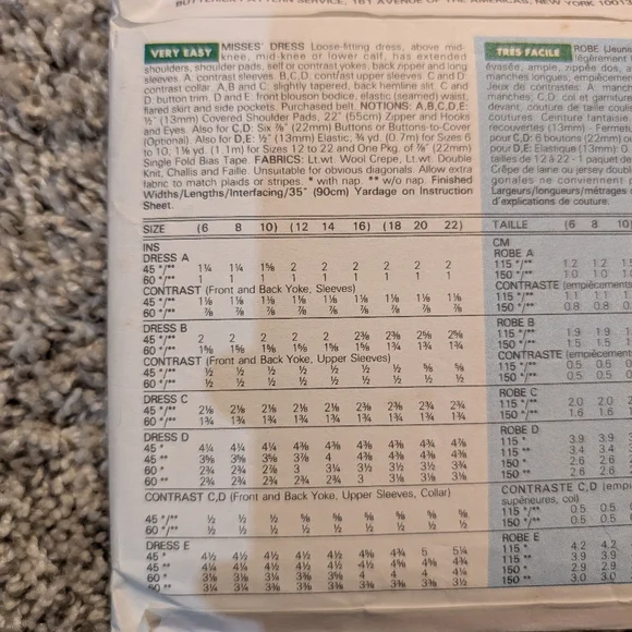 Butterick Pattern - Picture 2 of 4